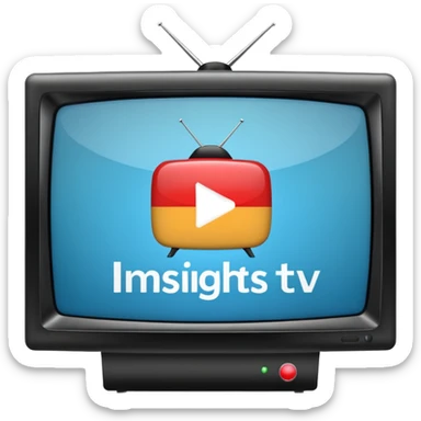 Create an emoji in which it is representing an app like YouTube professional logo of this app but don't make it like YouTube this app name as :- InSights TV sticker