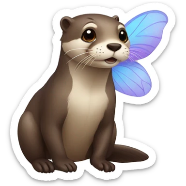 Otter with butterfly wings sticker