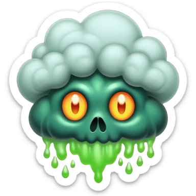 a poisonous cloud of gas, dark swamp color, realism-style sticker