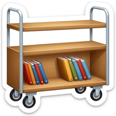 short wide bookshelf on wheels sticker