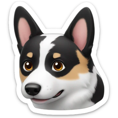 white corgi and black corgi sticker