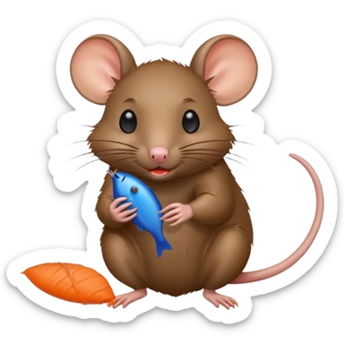 raton comiendo cebo blando azul sticker