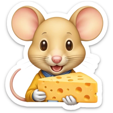 Jerry mouse from Tom and Jerry eating cheese sticker