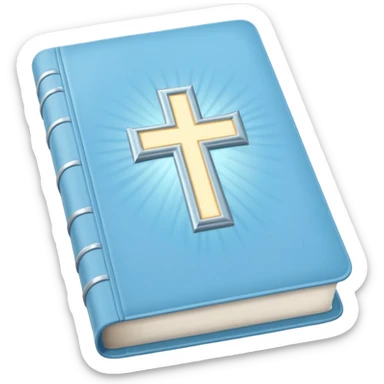a emoji pastel baby blue and silver bible glowing  sticker