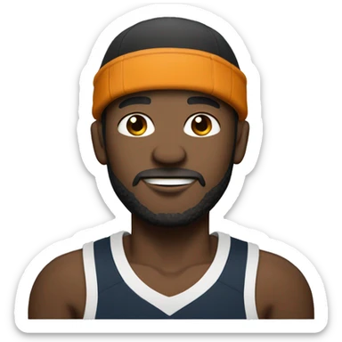 light bearded man with flat rimmed basketball cap. He has white skin tone. sticker