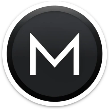 Black Circle with MB written on it sticker