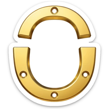 Emoji of an iron golden horseshoe with a thumb down in the middle (DisLikes) Vector sticker