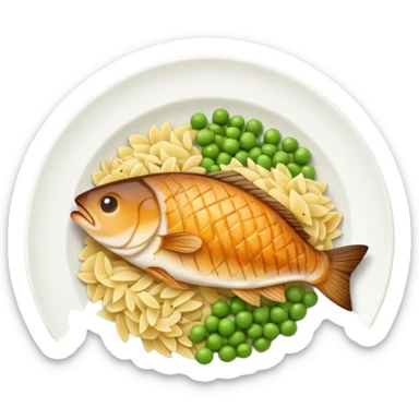 Fish filet with orzo peas and potato sticker
