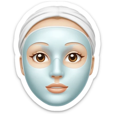 a white skincare beauty mask pack for face, without face, just only product sticker