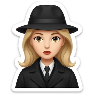 detective woman in long coat sticker