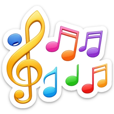 signos de musica de colores sticker