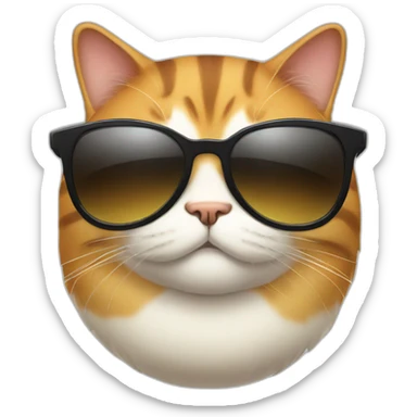 fat cat with sunglass sticker