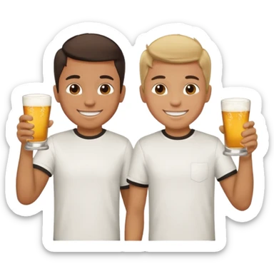 2 Boys cheers drinks sticker