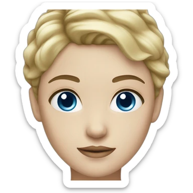 dark blonde girl with short hair blue eyes and pale skin sticker