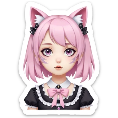 Pastel Edgy Kawaii Cute Beautiful Elegant Pretty Anime Punk Lolita Catgirl sticker