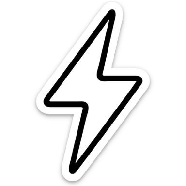 flat silver lightning bolt emoji, monochrome metallic palette, clean vector lines, slight inner shadow for depth, iOS emoji style, 512x512 pixels sticker