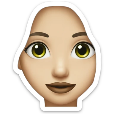 girl-with-white-face-and-long-dark-brown-hair-and-green-eyes-big-rosy-lip-jewish sticker