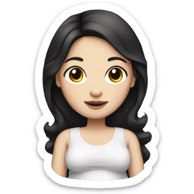 Pregnant girl with white skin and black hair sticker