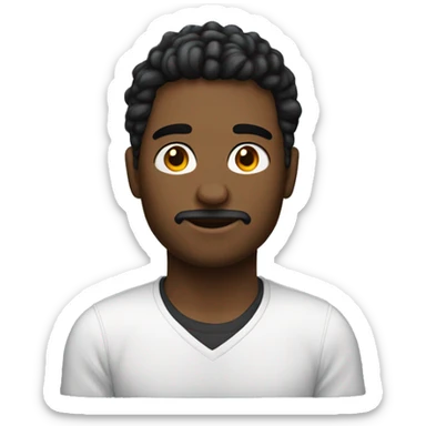 Um homem de 20 anos, com cabelos brancos, uma faixa preta nos olhos, roupas pretas sticker