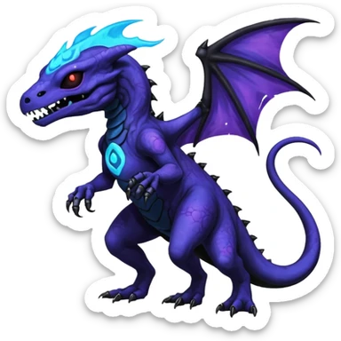 Nebulae Evil Gothic Spooky Salandit-Duskull-Noibat-Fakémon-hybrid-creature (full body)  sticker