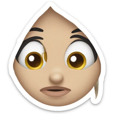 putting hair behind ear and biting lip sticker