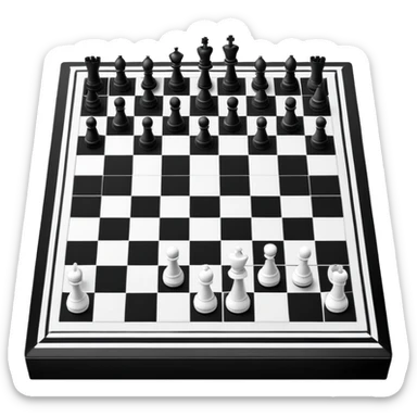 simple black and white chess board with alternating squares, empty with no chess pieces sticker