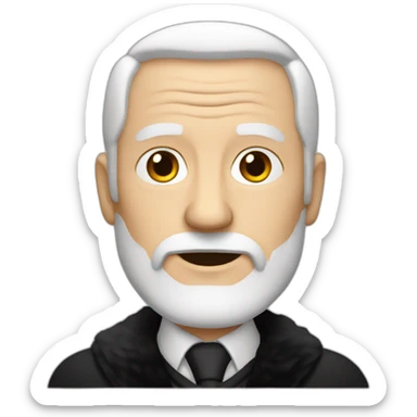 white old man with black Fur coat sticker