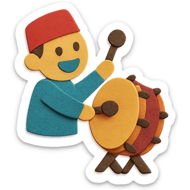 tung tung sahur, paper craft style, textured, layered paper effect sticker