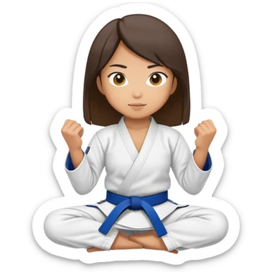 Asian girl doing jiu jitsu  sticker