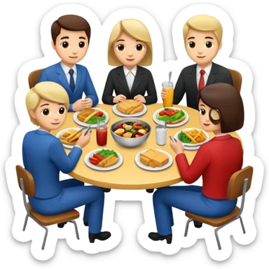 group of colleagues having lunch together sticker