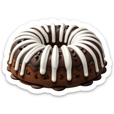 Cookies & cream Bundt cake with only white frosting stripes  sticker