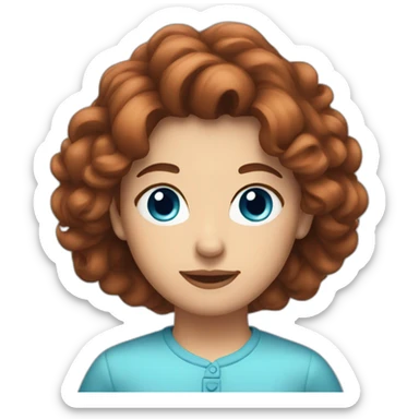 hair brownish red, blue eyes mom sticker