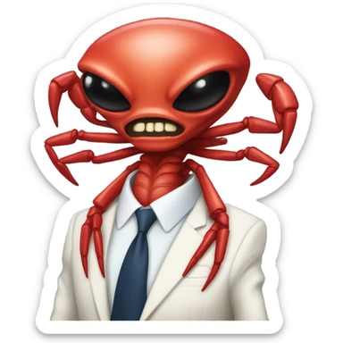 alien red human man crab president sticker