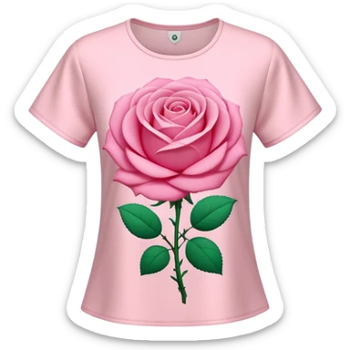 A 3D cartoon rose-pink women’s top with short sleeves, soft fabric texture, gentle lighting, isolated on plain background.negative: rose flower. sticker