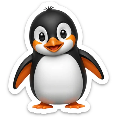 Laughing penguin sticker