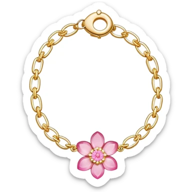 Bracelet with flower in the middle covered in resin sticker