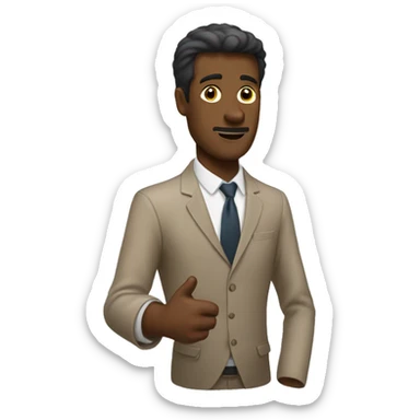 homme qui leve la main sticker