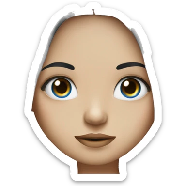 girl with long black hair and blue eyes smoking sticker