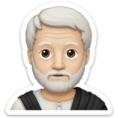 Aristotle portrait, hand-drawn look, as a black-and-white sketch sticker