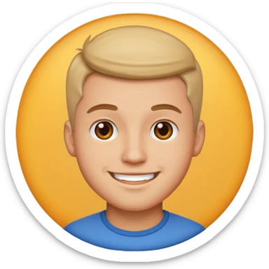 Handsome guy emoji like round IOS emoji more handsome sticker