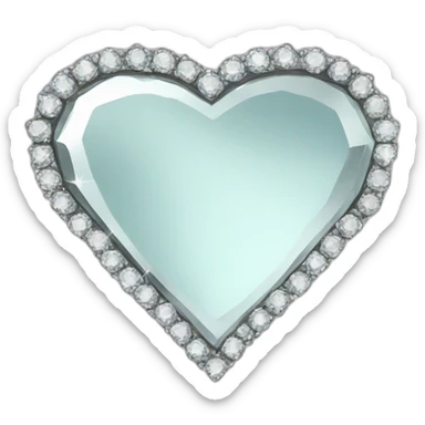 fancy diamond heart mirror sticker