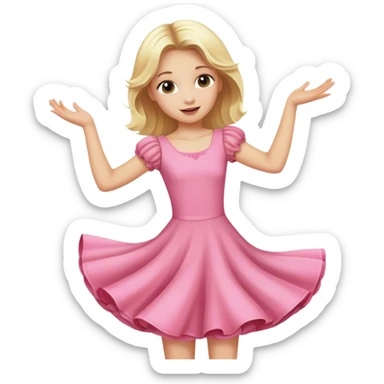 dance girl pink kids blondy sticker