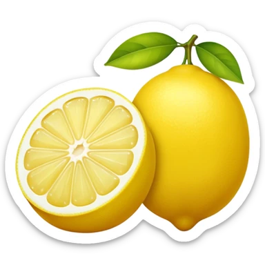 un citron allongé dont un a moitie coupe sticker