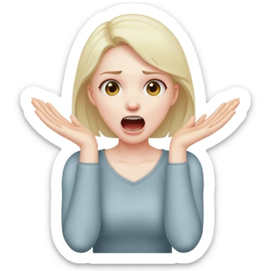 a girl with her arms crossed on her neck screaming sticker