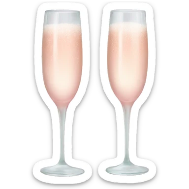 glasses with pastel pink champagne sticker