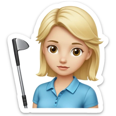 Blonde hair golf girl sticker
