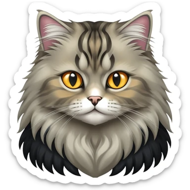 Siberian cat dressed like metalyst sticker
