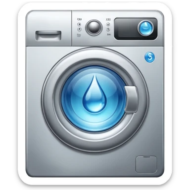 create an icon for washing machine with big water drop in front sticker