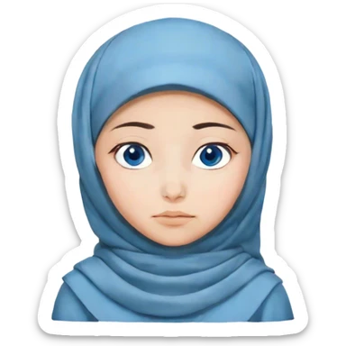 Turkish beautiful finish Konya girl blue eyes with hijab and islamic dress and Sleepy Face sticker