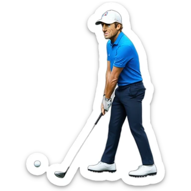 Emmanuel-Macron wearing a golf equipment sticker